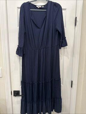 Boden Navy Tiered V-Neck Maxi Dress (21)
